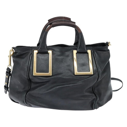 Chloe Ethel Tote Leather, BLACK, LEATHER, Tote bag