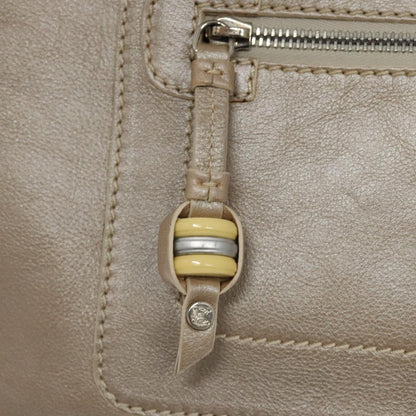 Celine Boogie Satchel Leather, GOLD, LEATHER, Handbag