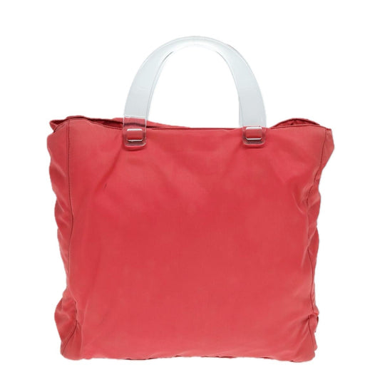 Prada Logo Flat Tote Bag. Nylon Tessuto, PINK, NYLON, Tote bag