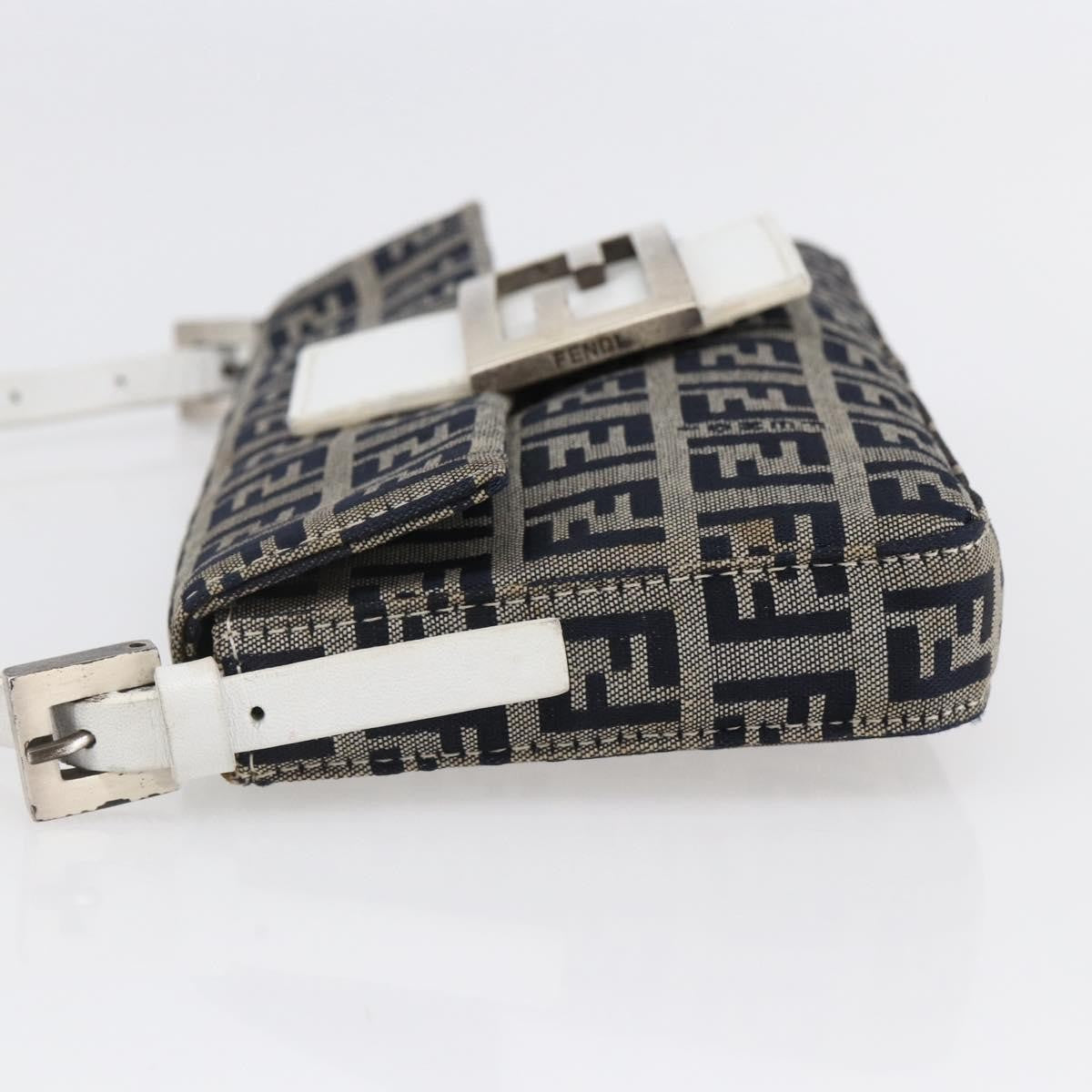 Fendi Baguette Bag Zucchino Canvas, NAVY, CANVAS, Clutche & pouche