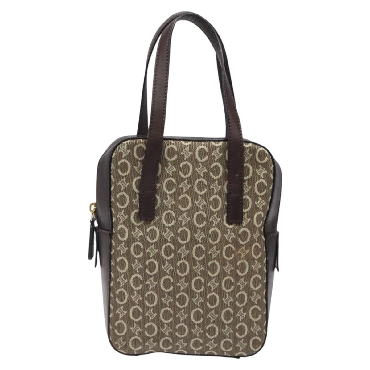 Celine C Macadam Handbag Canvas, Gray, Canvas, Handbag