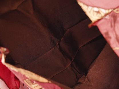 Hermes Silky Pop Tote Printed Silk, BURGUNDY, SILK, Tote bag