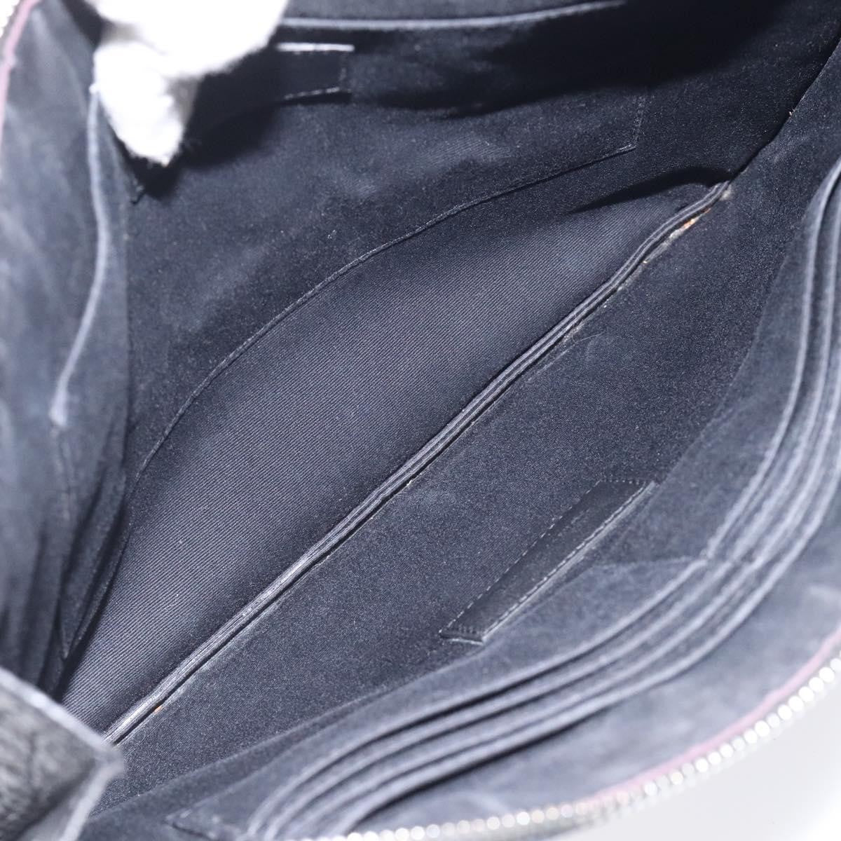 Saint Laurent Classic Monogram Zip Pouch Crocodile Embossed Leather, BLACK, LEATHER, Clutche & pouche