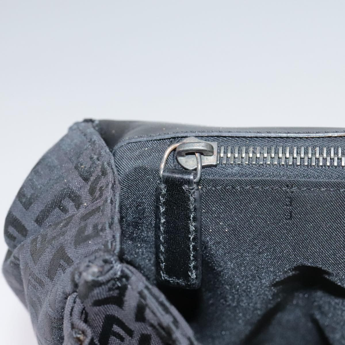 Fendi Convertible Pushlock Flap Satchel Zucca Canvas and Leather, BLACK, CANVAS, Briefcase