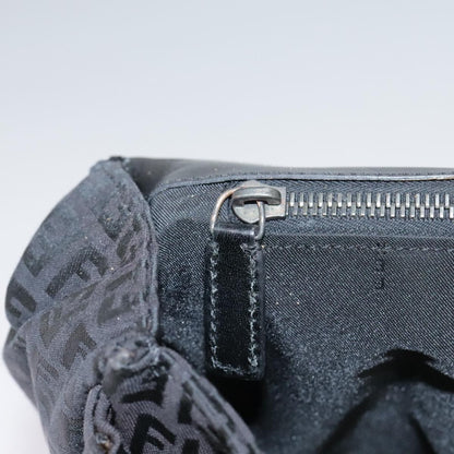 Fendi Convertible Pushlock Flap Satchel Zucca Canvas and Leather, BLACK, CANVAS, Briefcase