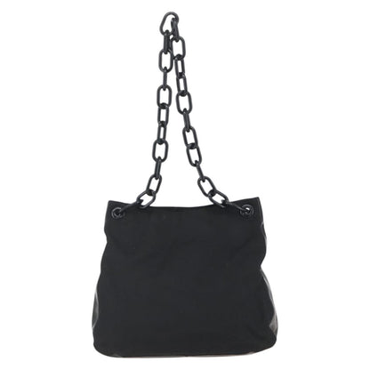 Prada Chain Shoulder Bag Tessuto, BLACK, NYLON, Shoulder bag