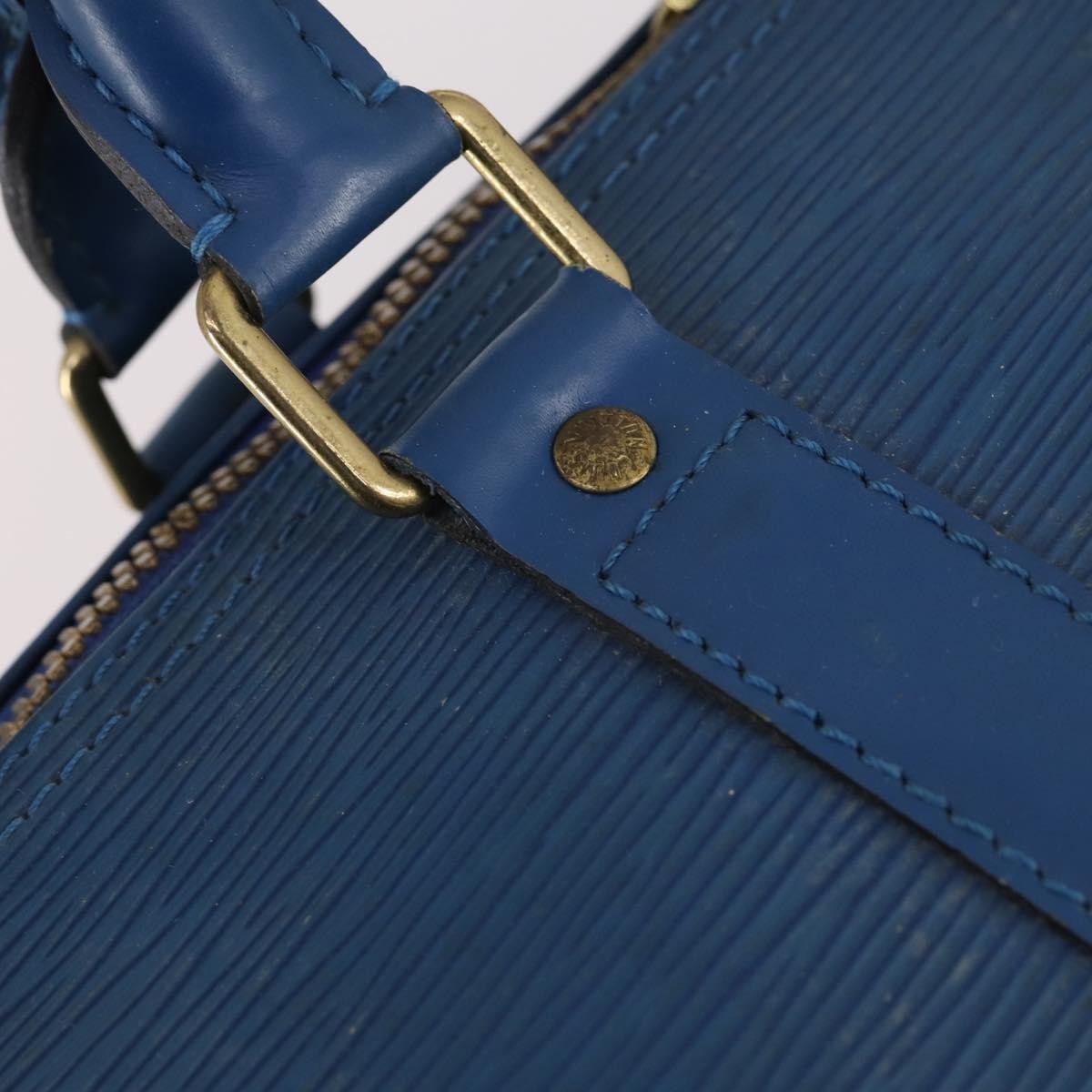 Louis Vuitton Keepall Bag Epi Leather, BLUE, LEATHER, Travel bag