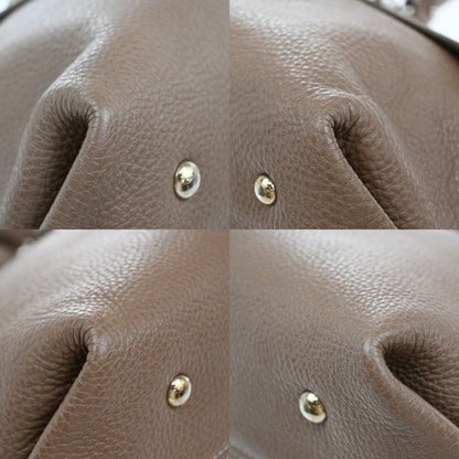 Salvatore Ferragamo Sofia Satchel Leather, BROWN, LEATHER, Handbag