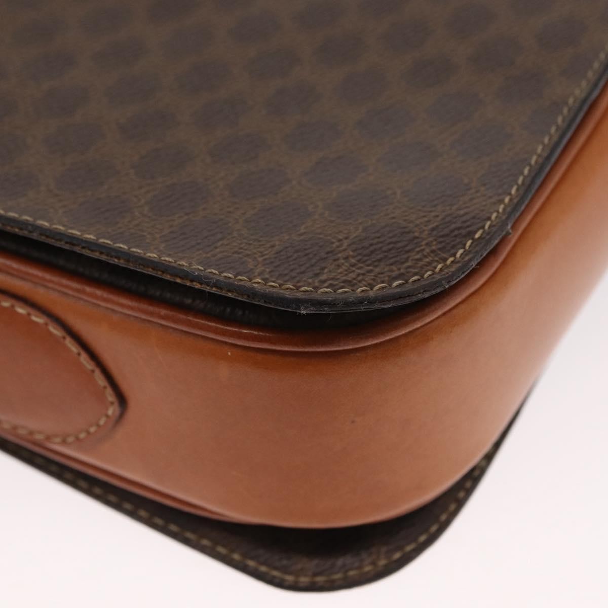 Celine Macadam Shoulder Bag PVC Leather, BROWN, CANVAS, Shoulder bag