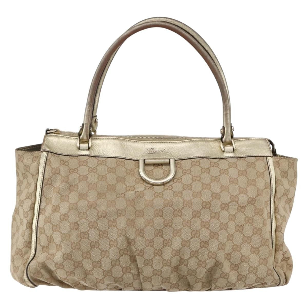 Gucci D-Ring Shoulder Bag GG Canvas, BEIGE, CANVAS, Tote bag