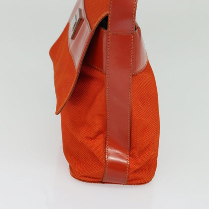 Celine Shoulder Bag Canvas, ORANGE, CANVAS, Shoulder bag