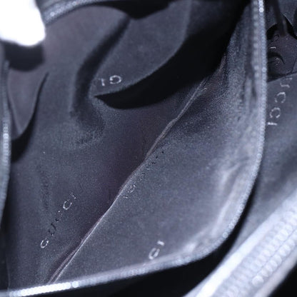 Gucci Vintage Bamboo Handle Tote Nylon, BLACK, NYLON, Handbag