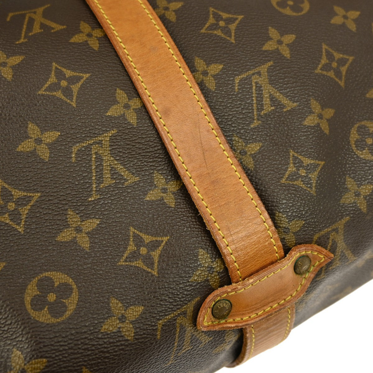 Louis Vuitton Saumur Handbag Monogram Canvas, BROWN, CANVAS, Shoulder bag