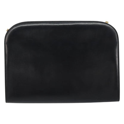 Salvatore Ferragamo Vintage Gancini Chain Shoulder Bag Leather, BLACK, LEATHER, Shoulder bag
