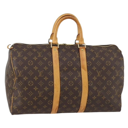 Louis Vuitton Keepall Bag Monogram Canvas, BROWN, CANVAS, Travel bag