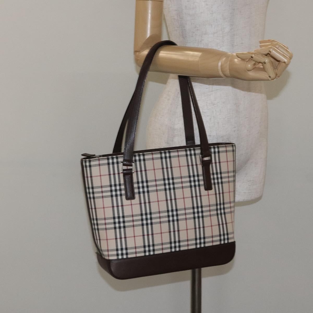 Burberry Nova Check Tote canvas check pattern, BEIGE, CANVAS, Tote bag