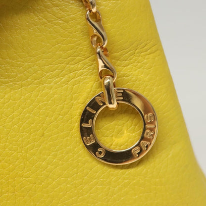 Celine Shoulder Bag Leather, YELLOW, LEATHER, Shoulder bag