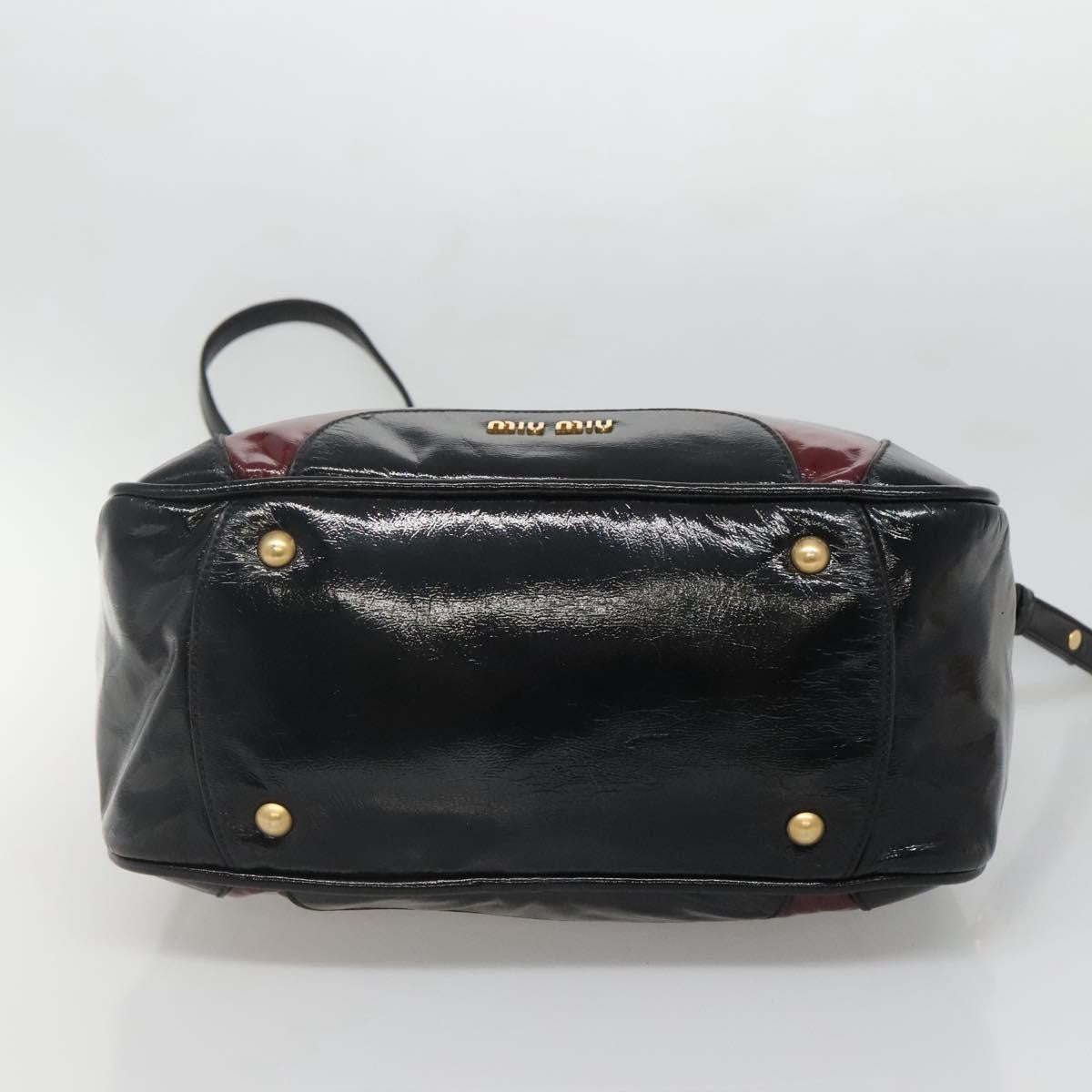 Miu Miu Convertible Satchel Bag Leather, BLACK, PATENT_LEATHER, Handbag