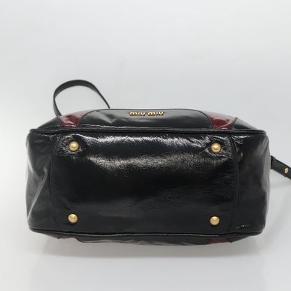 Miu Miu Convertible Satchel Bag Leather, BLACK, PATENT_LEATHER, Handbag