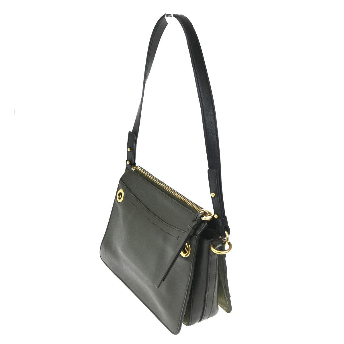 Chloe Roy Shoulder Bag Leather, Black, Suede, Shoulder Bag