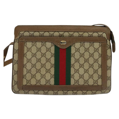 Gucci Vintage Shoulder Bag GG Coated Canvas, BEIGE, PVC, Shoulder bag