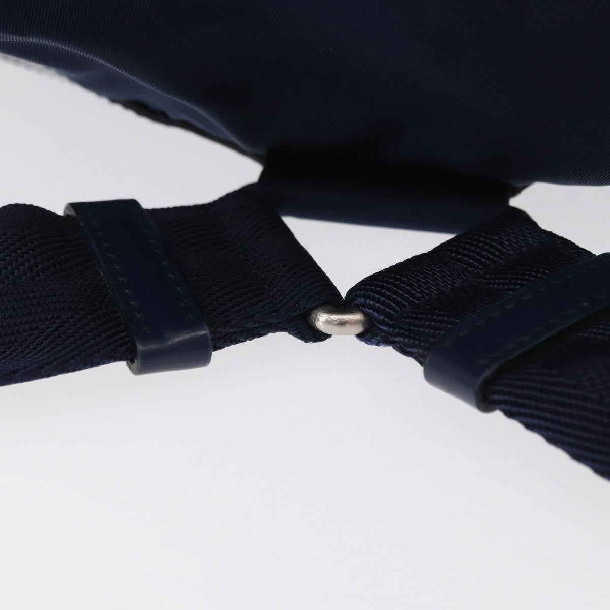 Prada Vela Double Front Pocket Backpack Tessuto with Saffiano Leather, BLUE, NYLON, Backpack