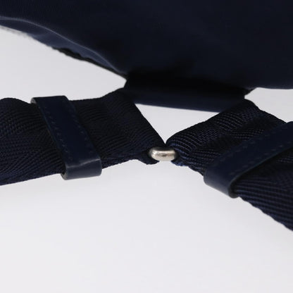 Prada Vela Double Front Pocket Backpack Tessuto with Saffiano Leather, BLUE, NYLON, Backpack