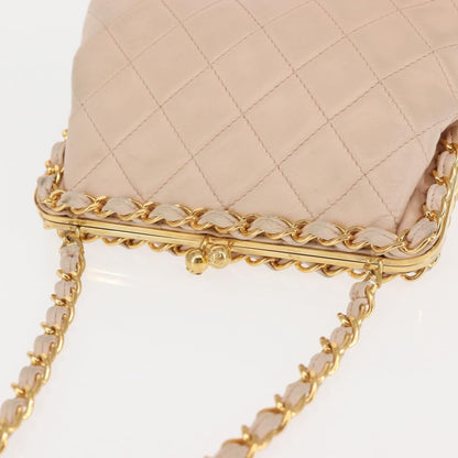 Chanel Kiss lock shoulder bag Leather, PINK, LEATHER, Shoulder bag