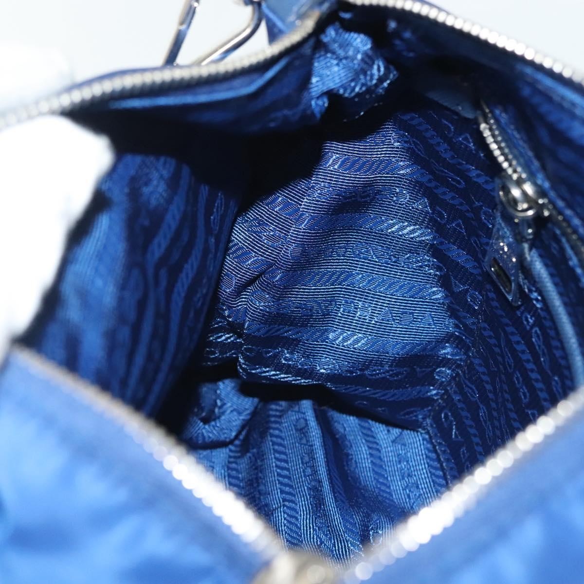 Prada Flat Messenger Tessuto with Leather, BLUE, NYLON, Shoulder bag