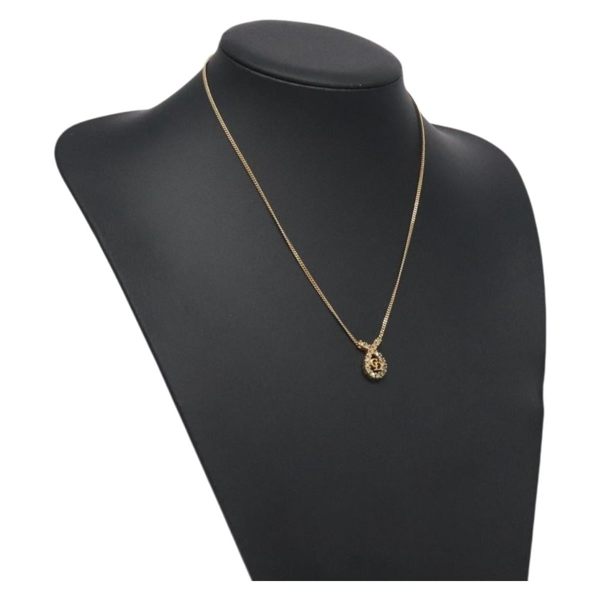Christian Dior CD Pendant Necklace Gold-plated, GOLD, METAL, Necklace