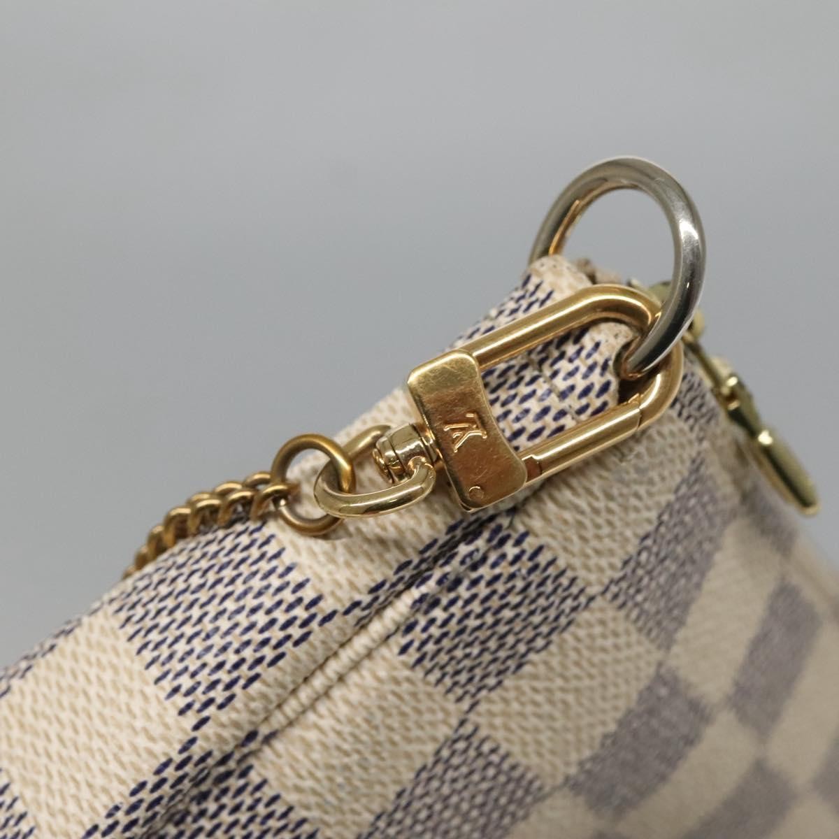 Louis Vuitton Pochette Accessoires Damier, WHITE, CANVAS, Clutche & pouche