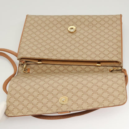 Celine Vintage Macadam Shoulder Bag Canvas, BEIGE, CANVAS, Shoulder bag