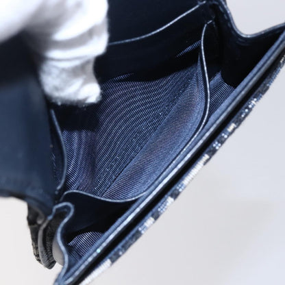 Christian Dior Saddle Card Case Oblique Canvas, NAVY, CANVAS, Card Holders