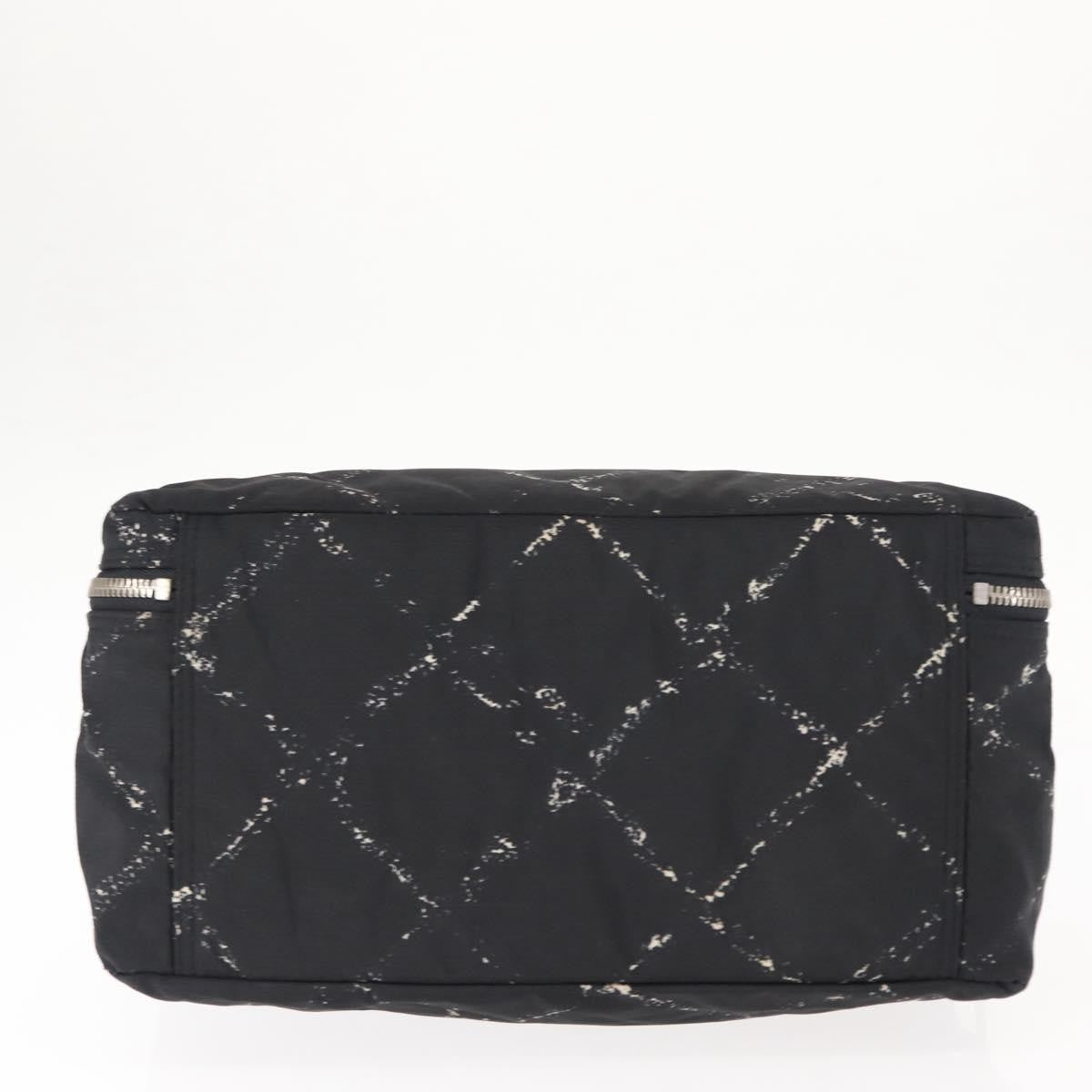 Chanel Travel Line Boston Bag Printed Nylon, BLACK, NYLON, Travel bag