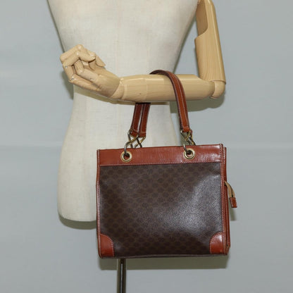 Celine Vintage Macadam Shoulder Bag Leather, BROWN, LEATHER, Shoulder bag