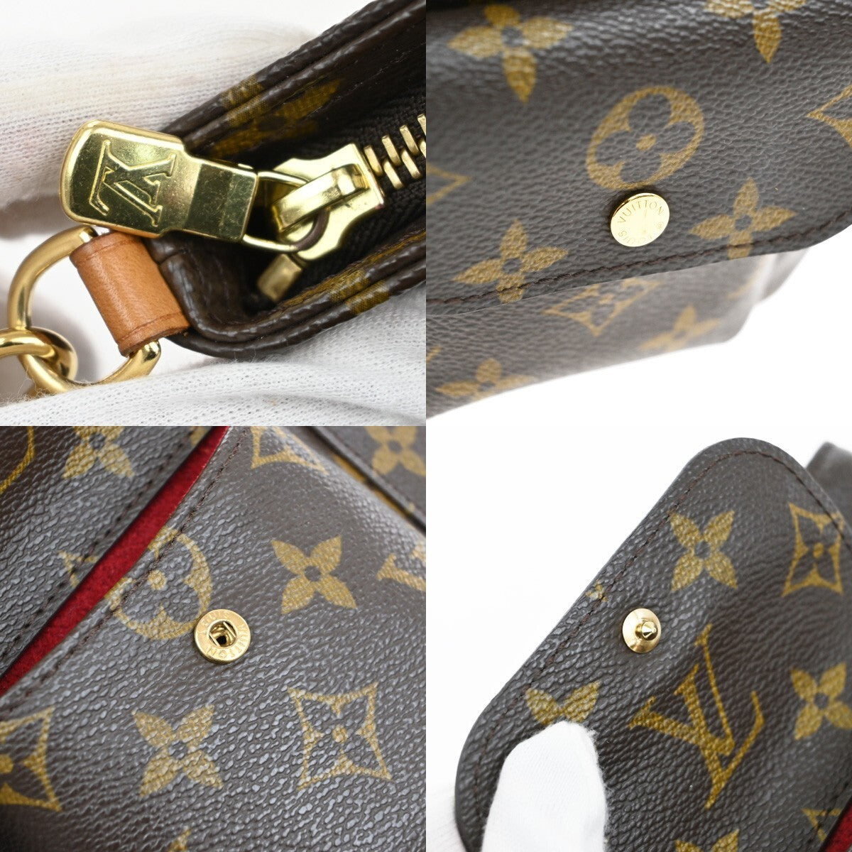 Louis Vuitton Partition Wristlet Clutch Monogram Canvas, BROWN, CANVAS, Clutche & pouche