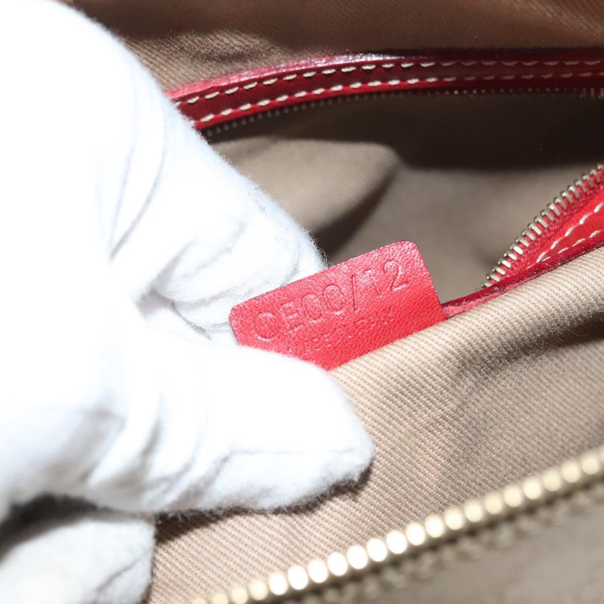 Celine Vintage Macadam Shoulder Bag Canvas and Leather, BEIGE, CANVAS, Shoulder bag