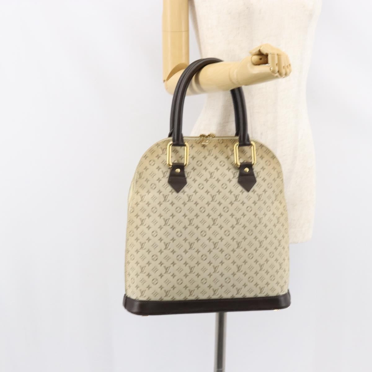 Louis Vuitton Alma Handbag Mini Lin Monogram, KHAKI, CANVAS, Handbag