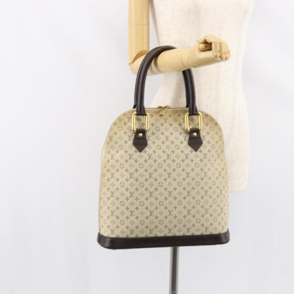 Louis Vuitton Alma Handbag Mini Lin Monogram, KHAKI, CANVAS, Handbag