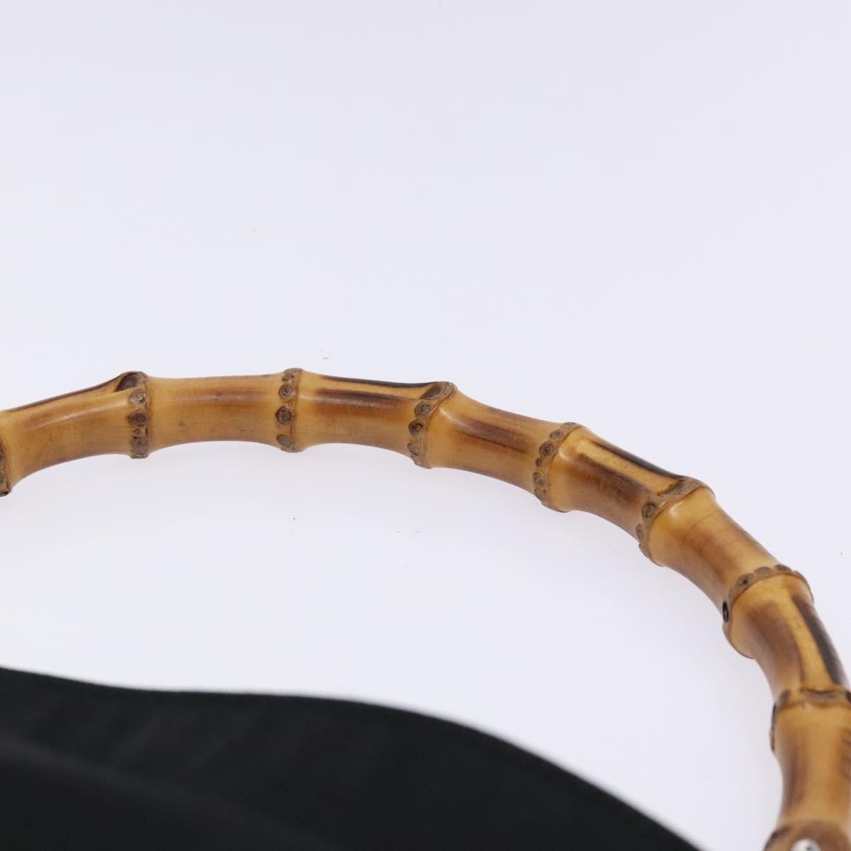 Gucci Vintage Bamboo Shoulder Bag Nylon, BLACK, NYLON, Shoulder bag