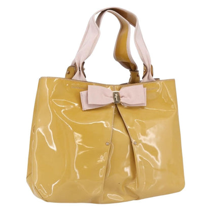 Salvatore Ferragamo Vala Handbag Patent leather, YELLOW, PATENT_LEATHER, Handbag