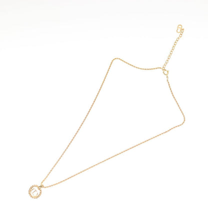 Christian Dior Vintage CD Round Pendant Necklace Metal, GOLD, METAL, Necklace