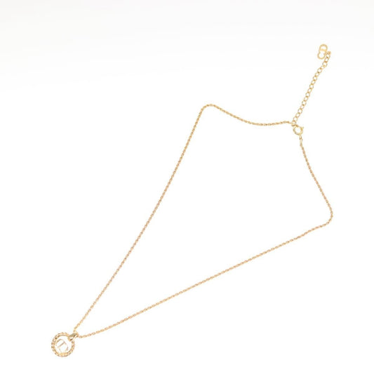 Christian Dior Vintage CD Round Pendant Necklace Metal, GOLD, METAL, Necklace