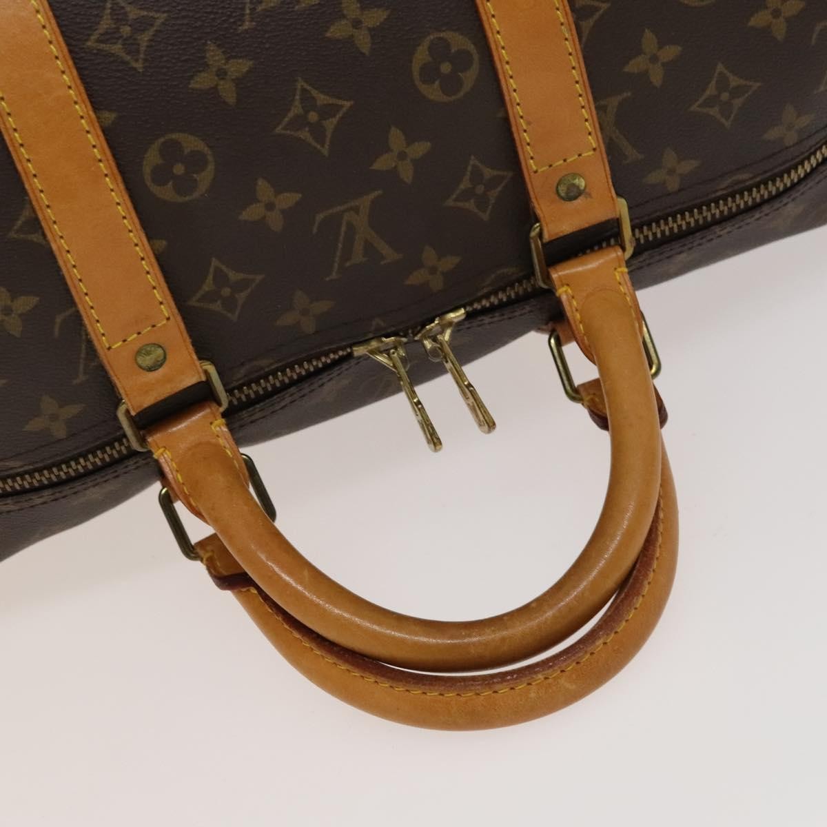 Louis Vuitton Keepall Bag Monogram Canvas, BROWN, CANVAS, Travel bag