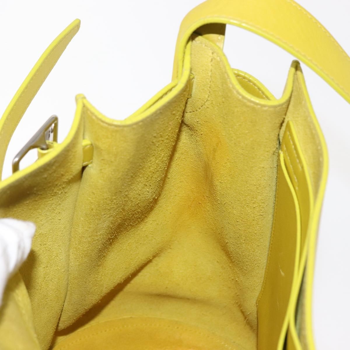 Celine Long Strap Big Bag Bucket Leather, YELLOW, LEATHER, Shoulder bag