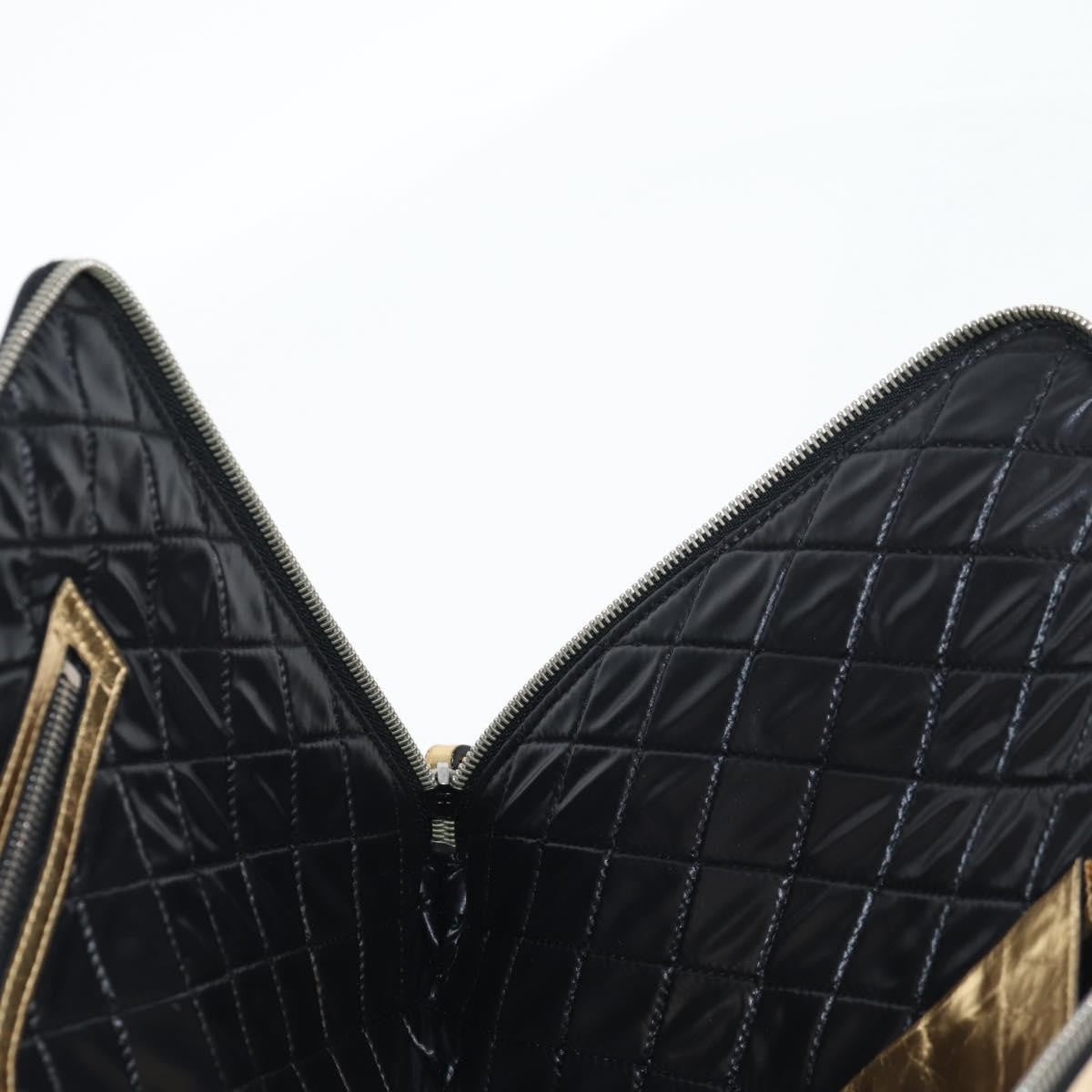 Chanel Feminine Pouch Crinkled Leather, GOLD, LEATHER, Clutche & pouche