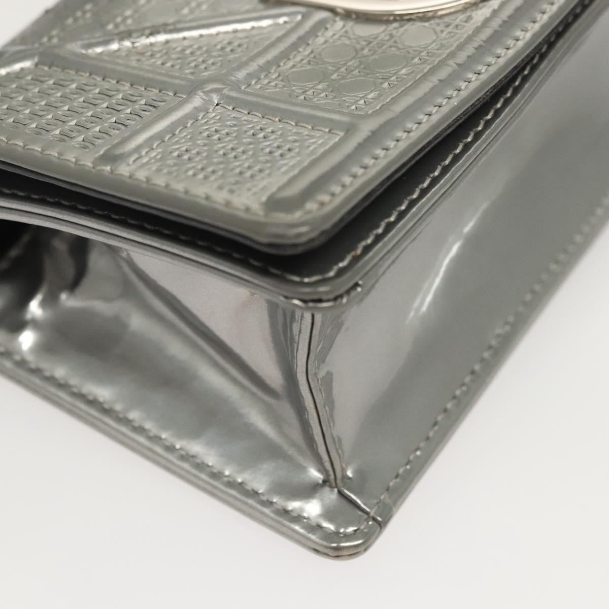 Christian Dior Diorama Wallet on Chain Enamel, SILVER, PATENT_LEATHER, Shoulder bag