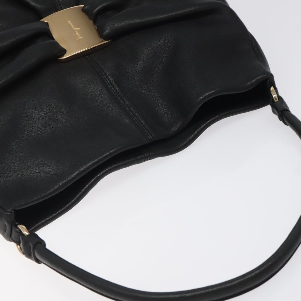 Salvatore Ferragamo Miss Vara Giusy Hobo Leather, BLACK, LEATHER, Shoulder bag