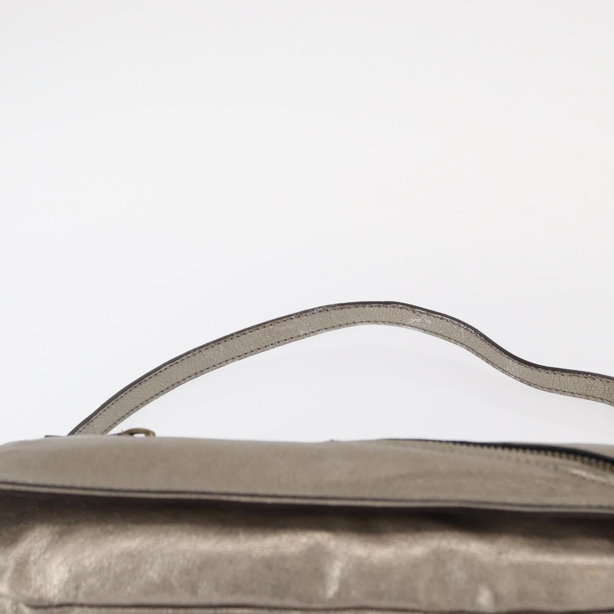 Salvatore Ferragamo Gancini Shoulder Bag Leather, SILVER, LEATHER, Shoulder bag