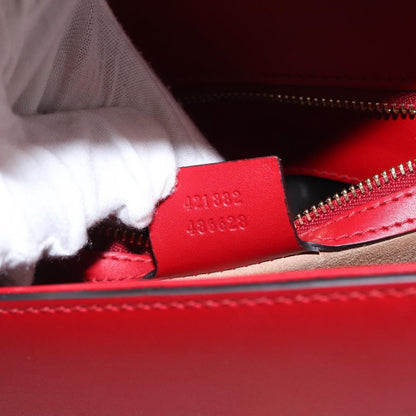 Gucci Sylvie Shoulder Bag Leather, RED, LEATHER, Shoulder bag